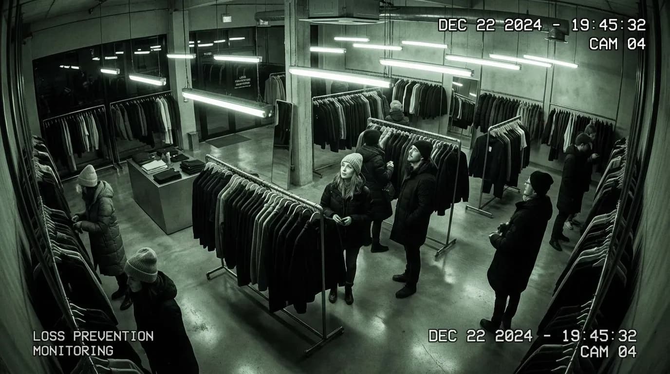 Retail store floor with shoppers being monitored by AI